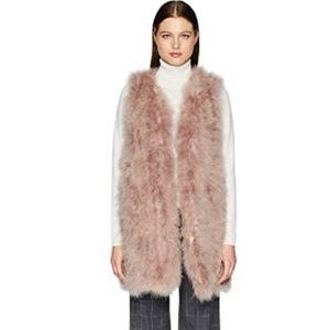 NWT Lamarque Rose Long Feather Vest